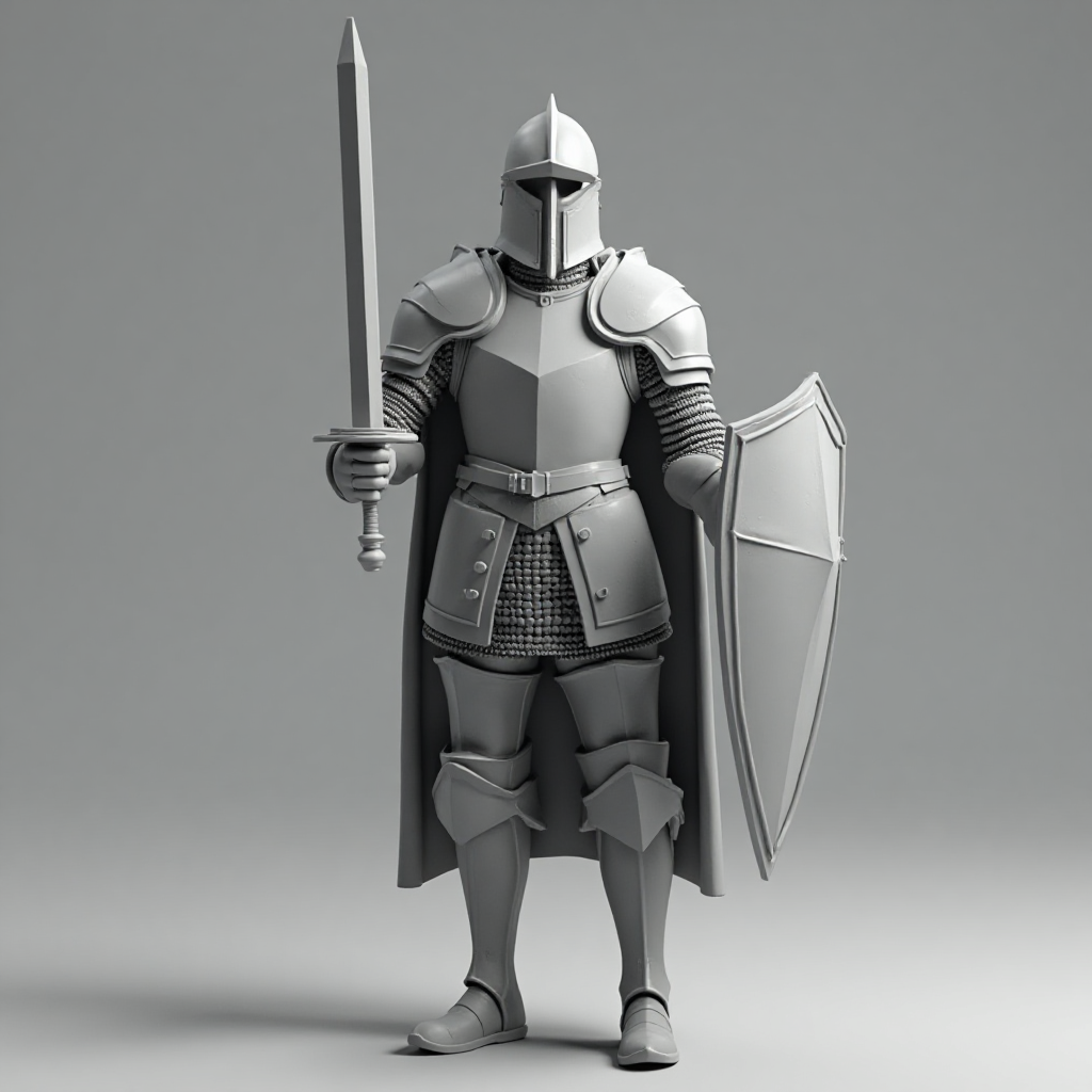 Armored Knight Figurine free 3D printable STL