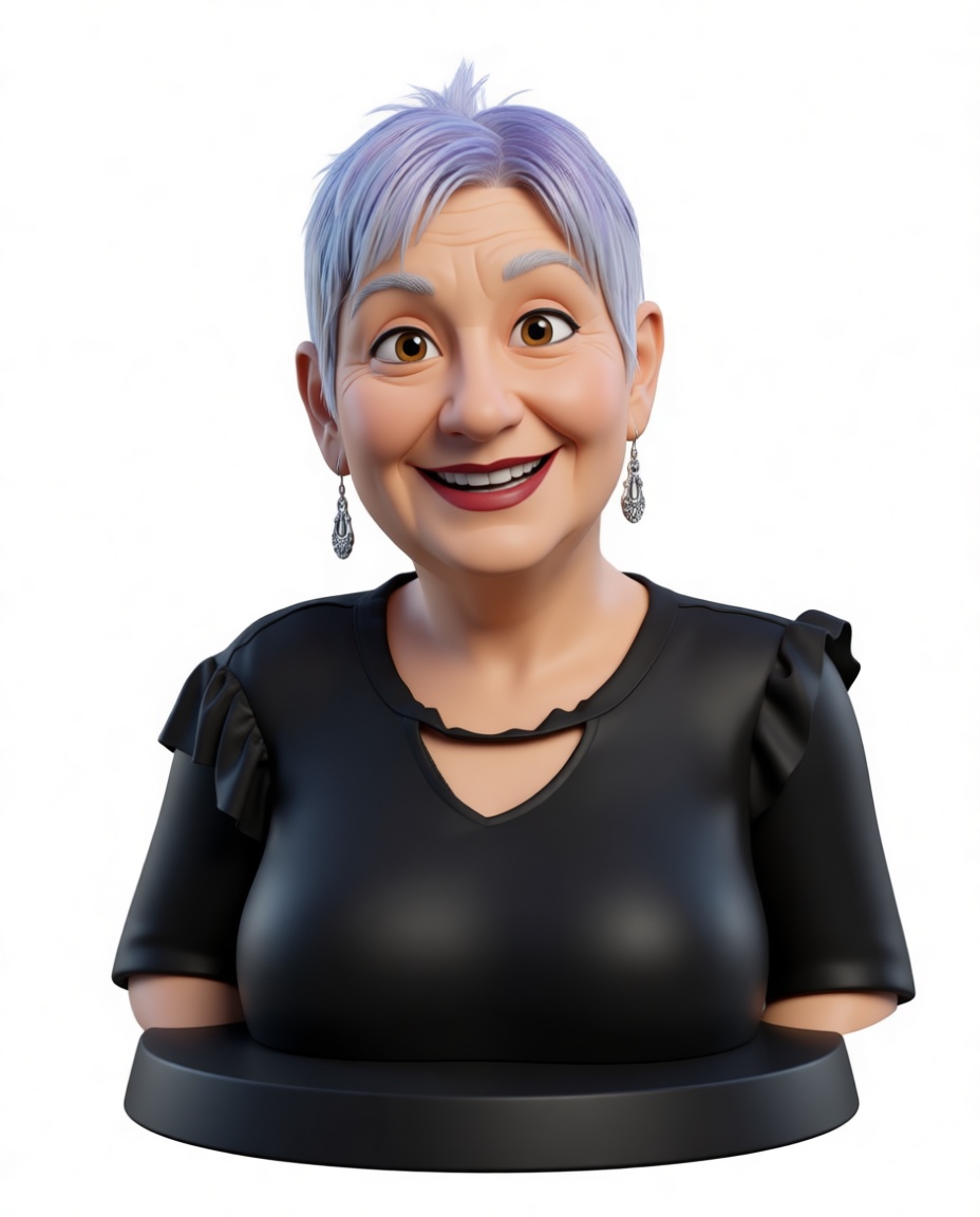 Smiling Elderly Woman Bust free 3D printable STL