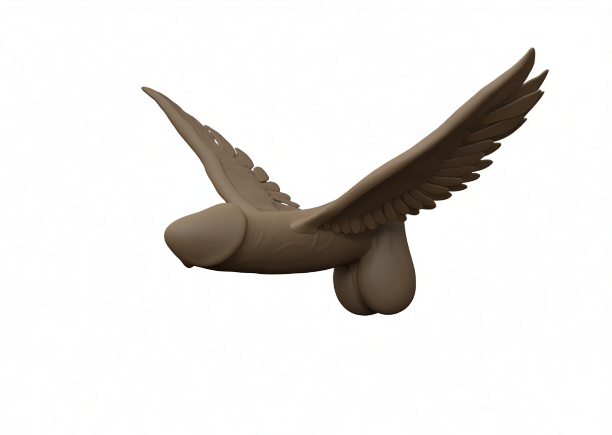 Flying Penis Bird Sculpture free 3D printable STL