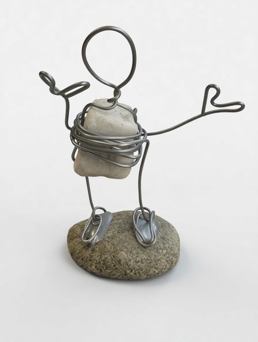 Wireframe Stick Figure Sculpture free 3D printable STL