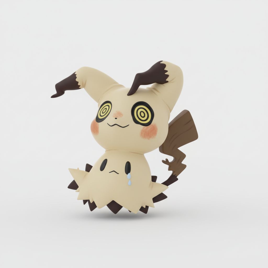 Cute 3D Mimikyu Model free 3D printable STL