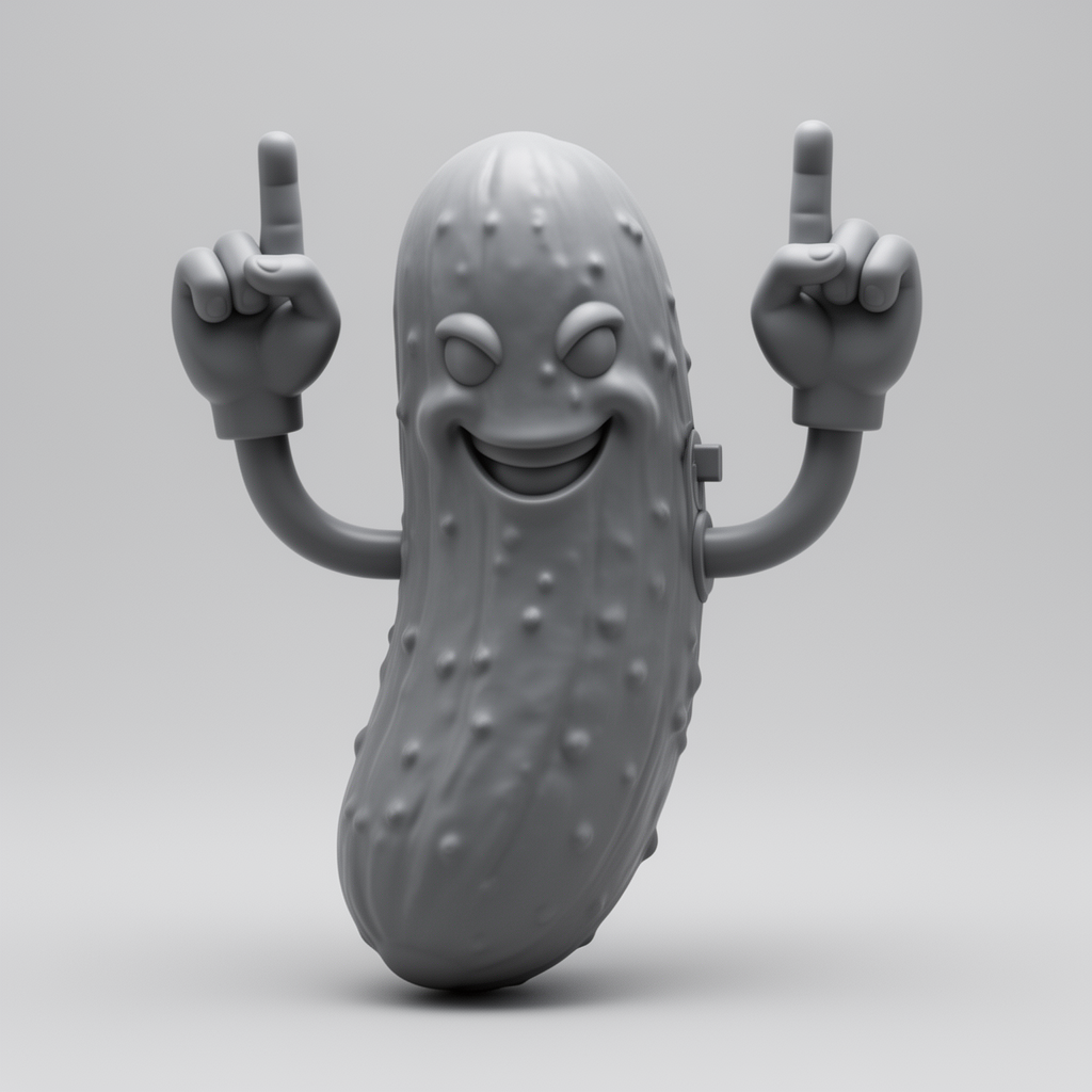 Smirking Pickle Figurine free 3D printable STL