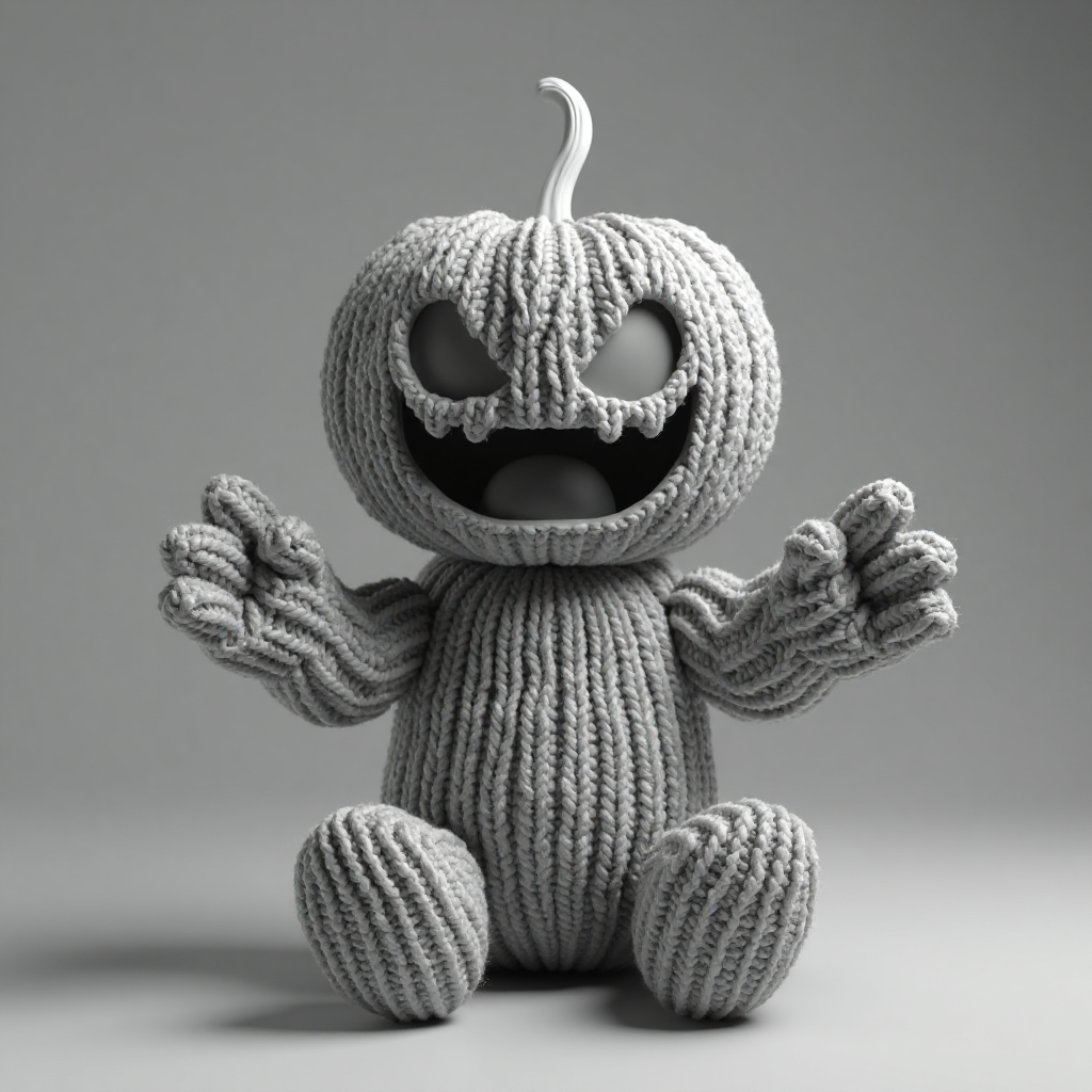 Knitted Halloween Pumpkin Figurine free 3D printable STL