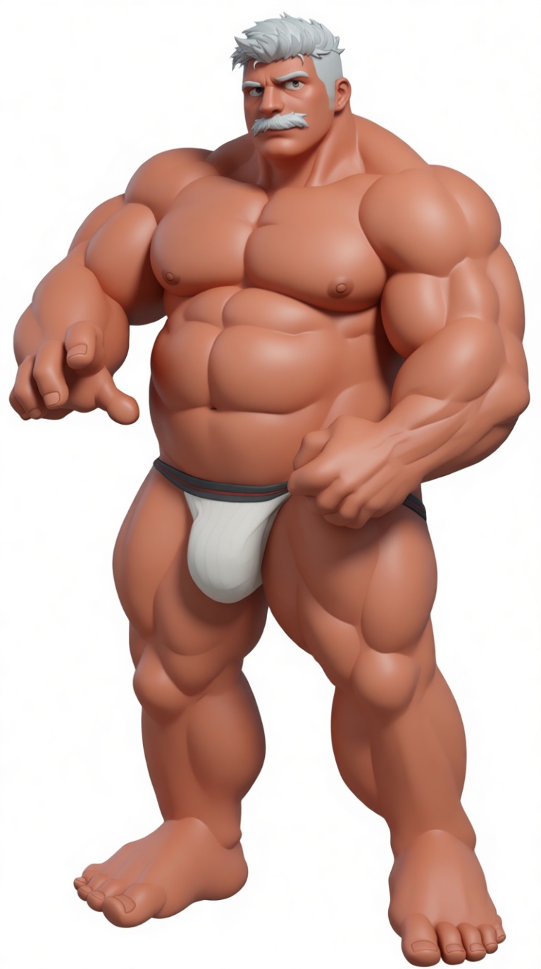 Muscular Old Man Figurine free 3D printable STL