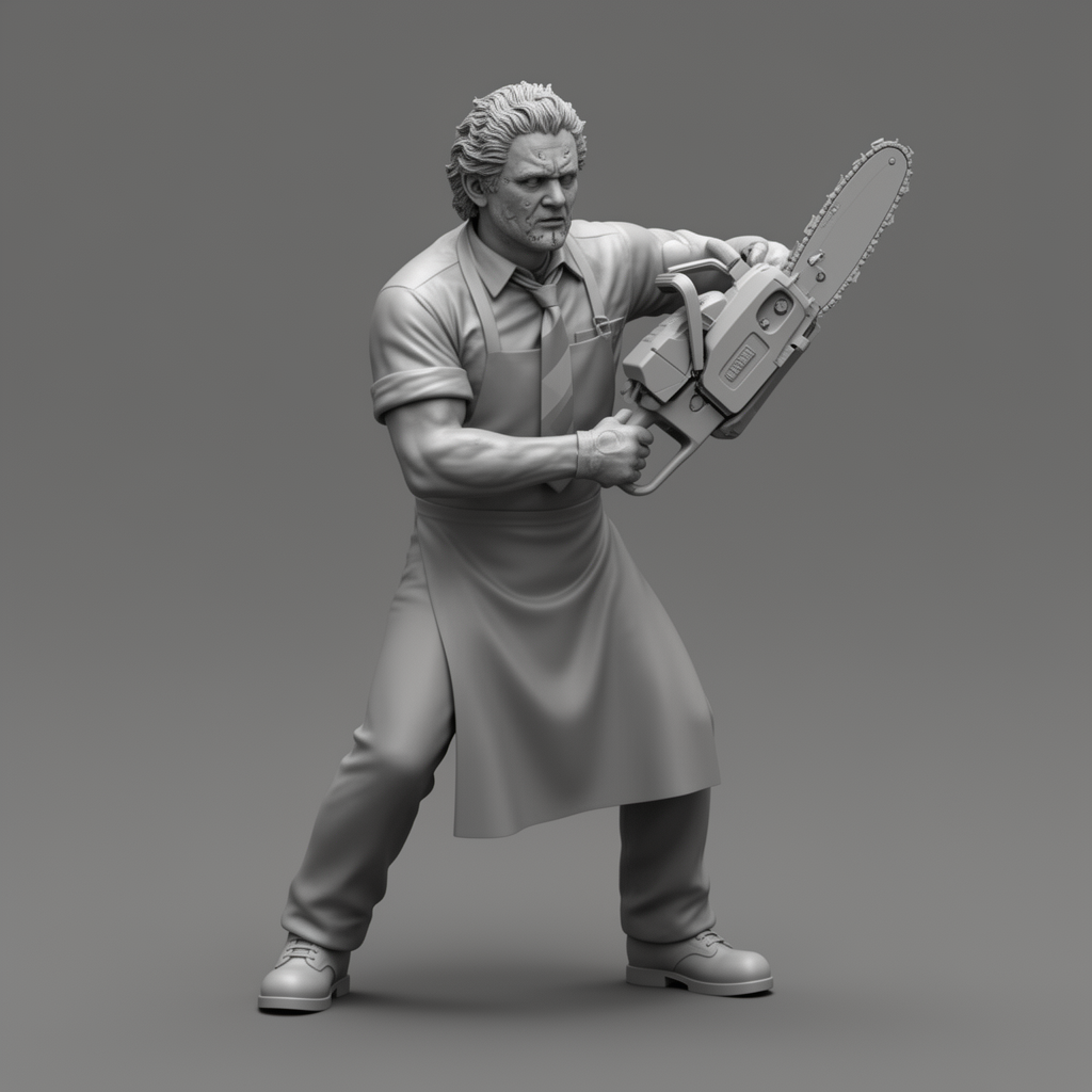 Leatherface Action Figurine free 3D printable STL