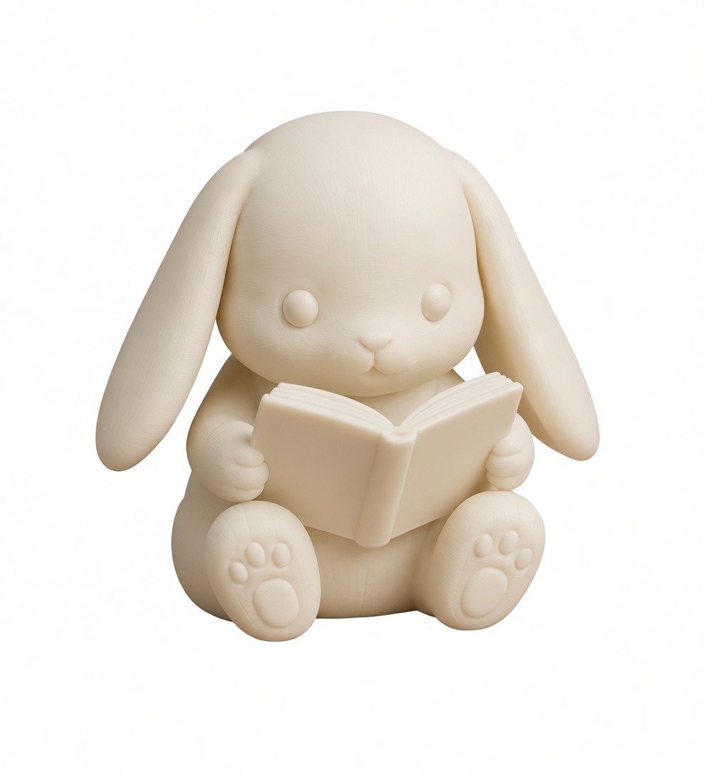 Reading Bunny Figurine free 3D printable STL