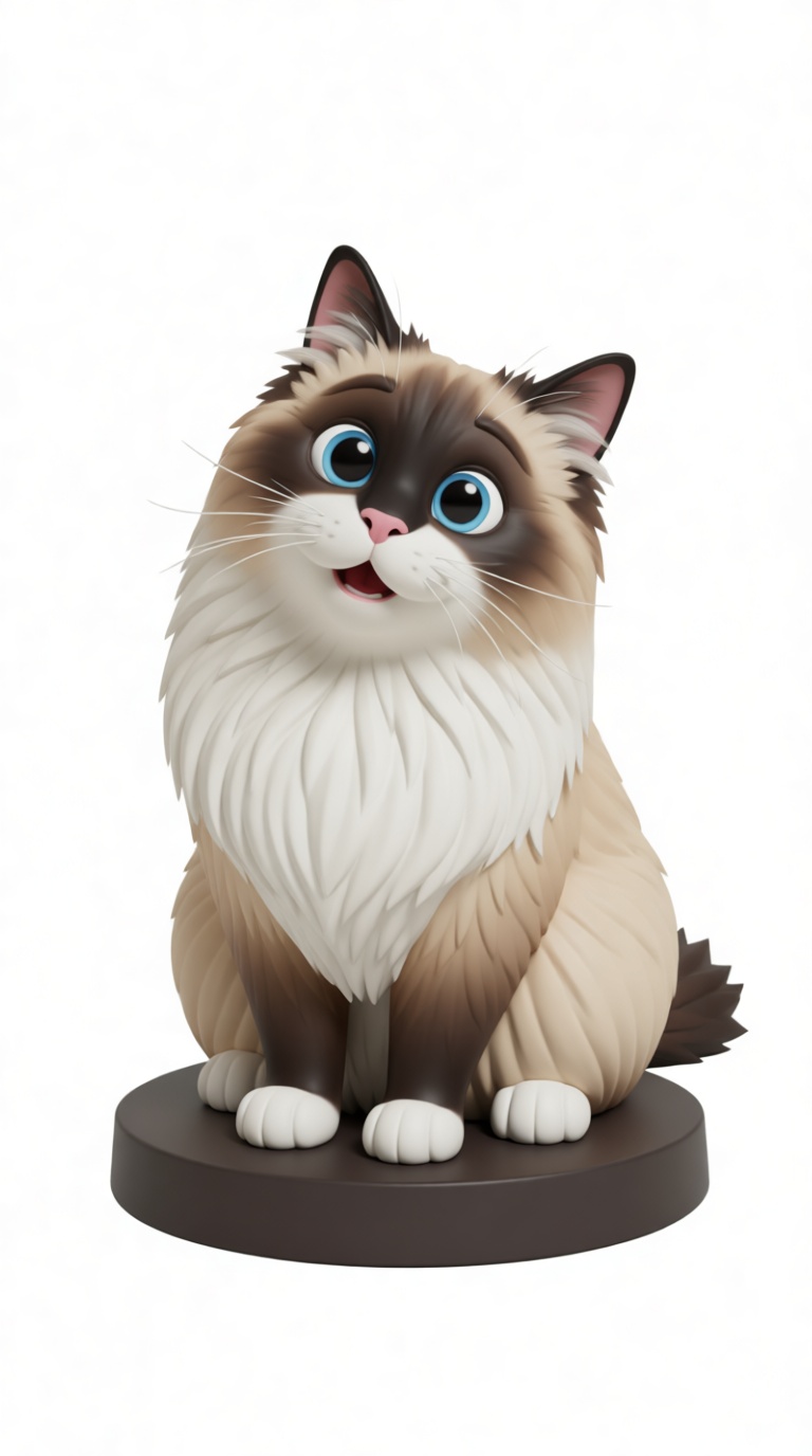Ragdoll Cat Figurine free 3D printable STL