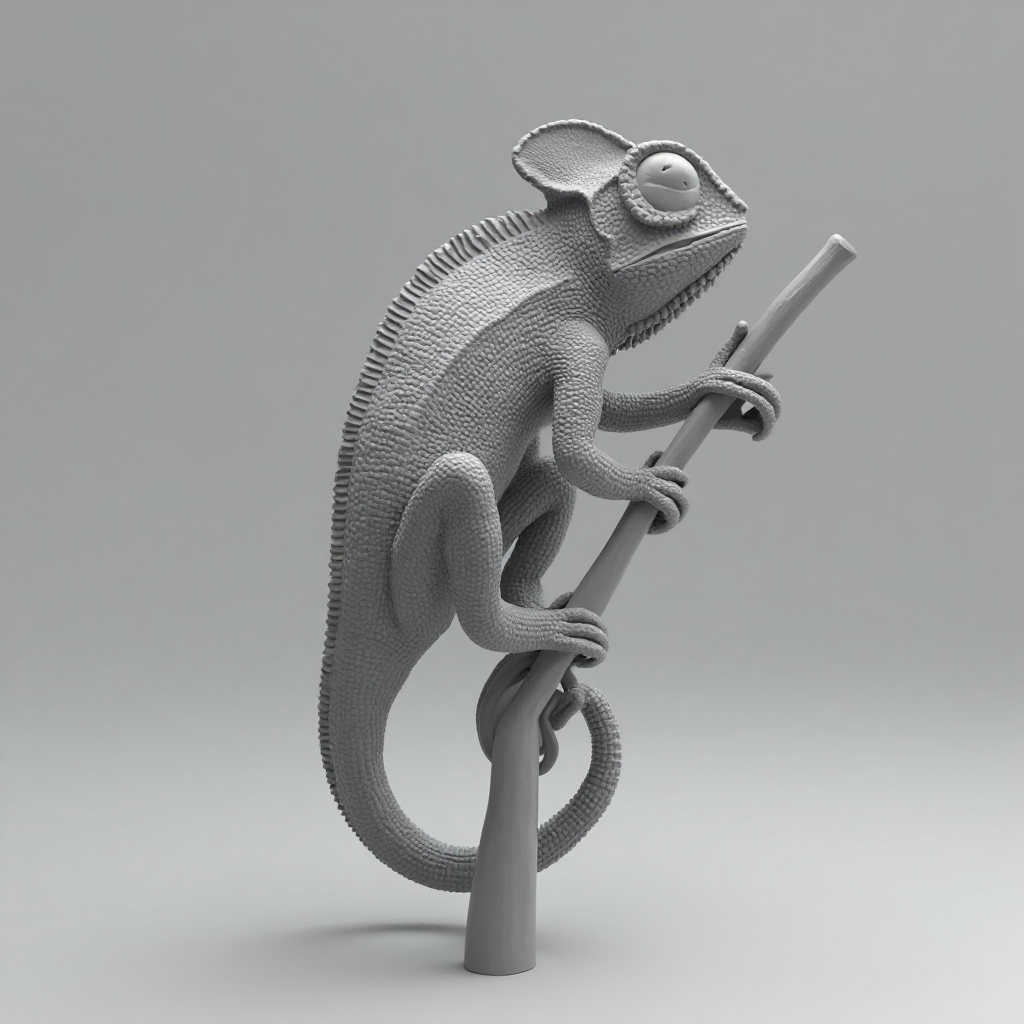 Chameleon Figurine on Stick free 3D printable STL
