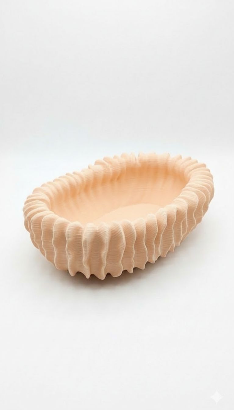 Rippled Oval Bowl free 3D printable STL