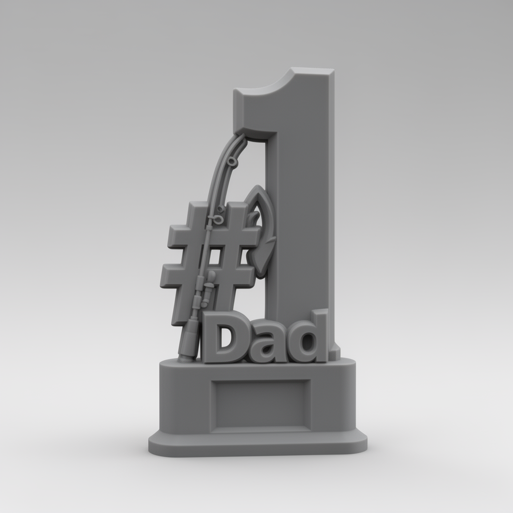Number One Dad Trophy free 3D printable STL
