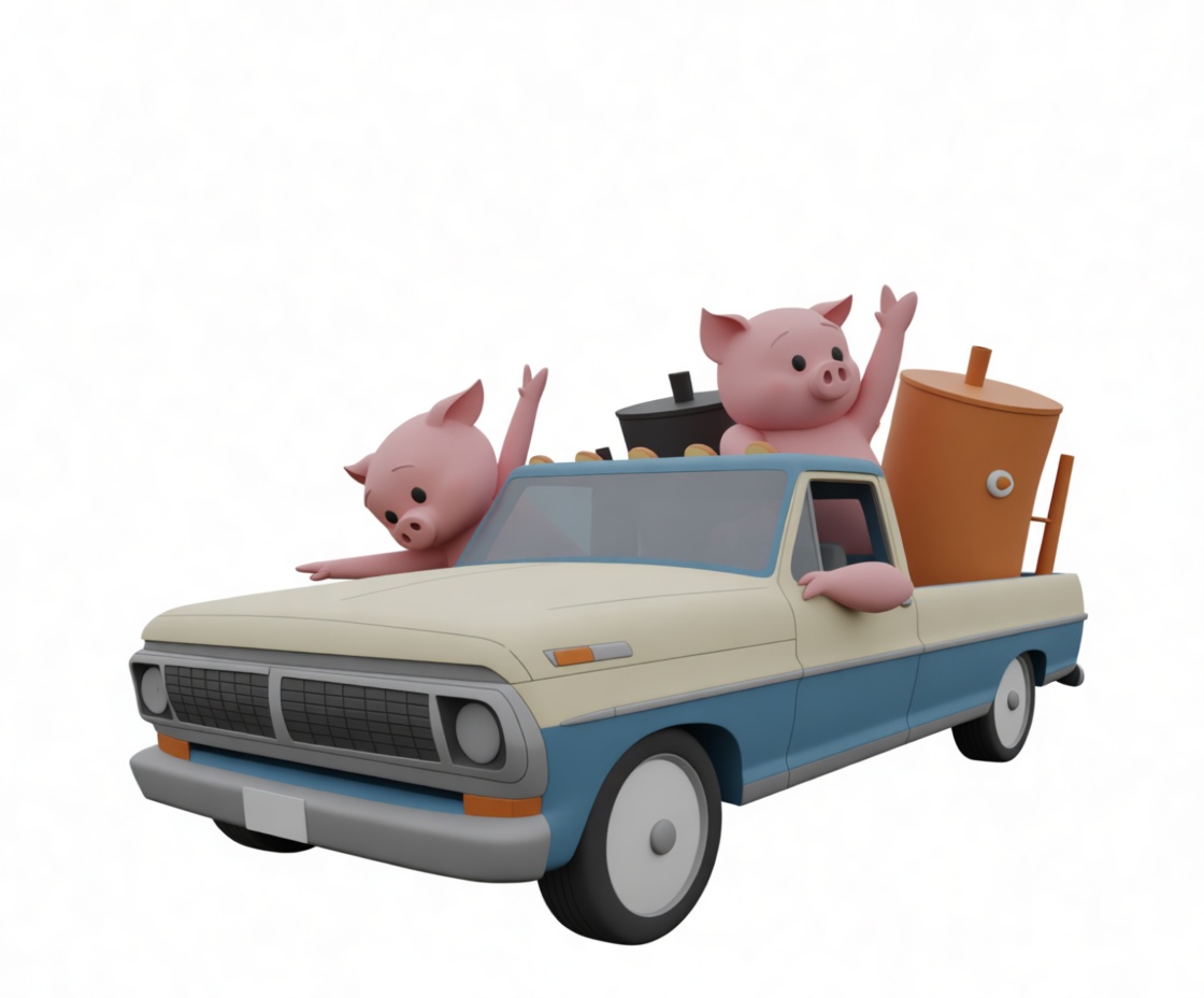 Vintage Pickup Truck Model free 3D printable STL