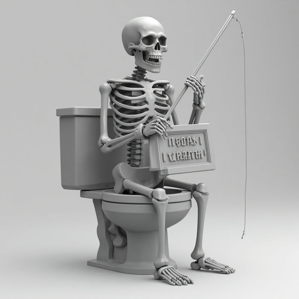 Skeleton Fishing Figurine free 3D printable STL