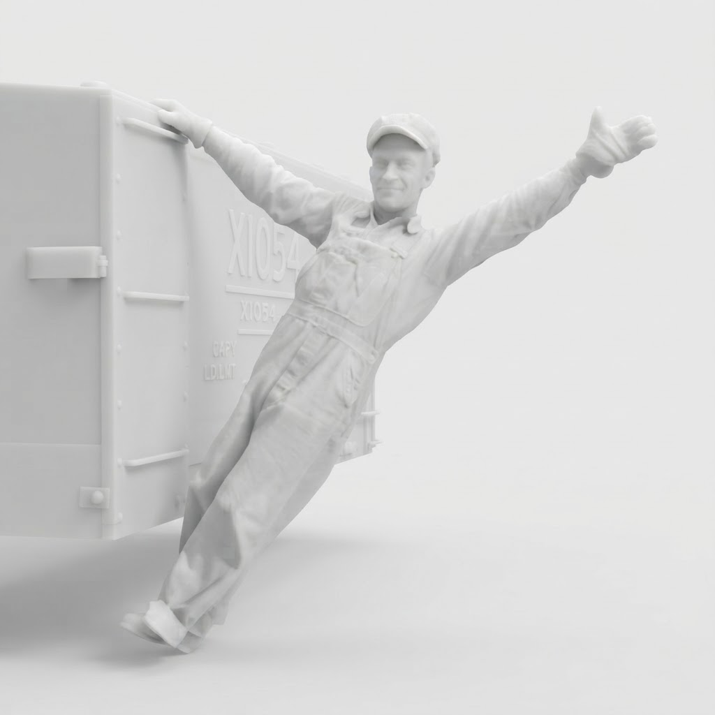 Railway Worker Figurine free 3D printable STL