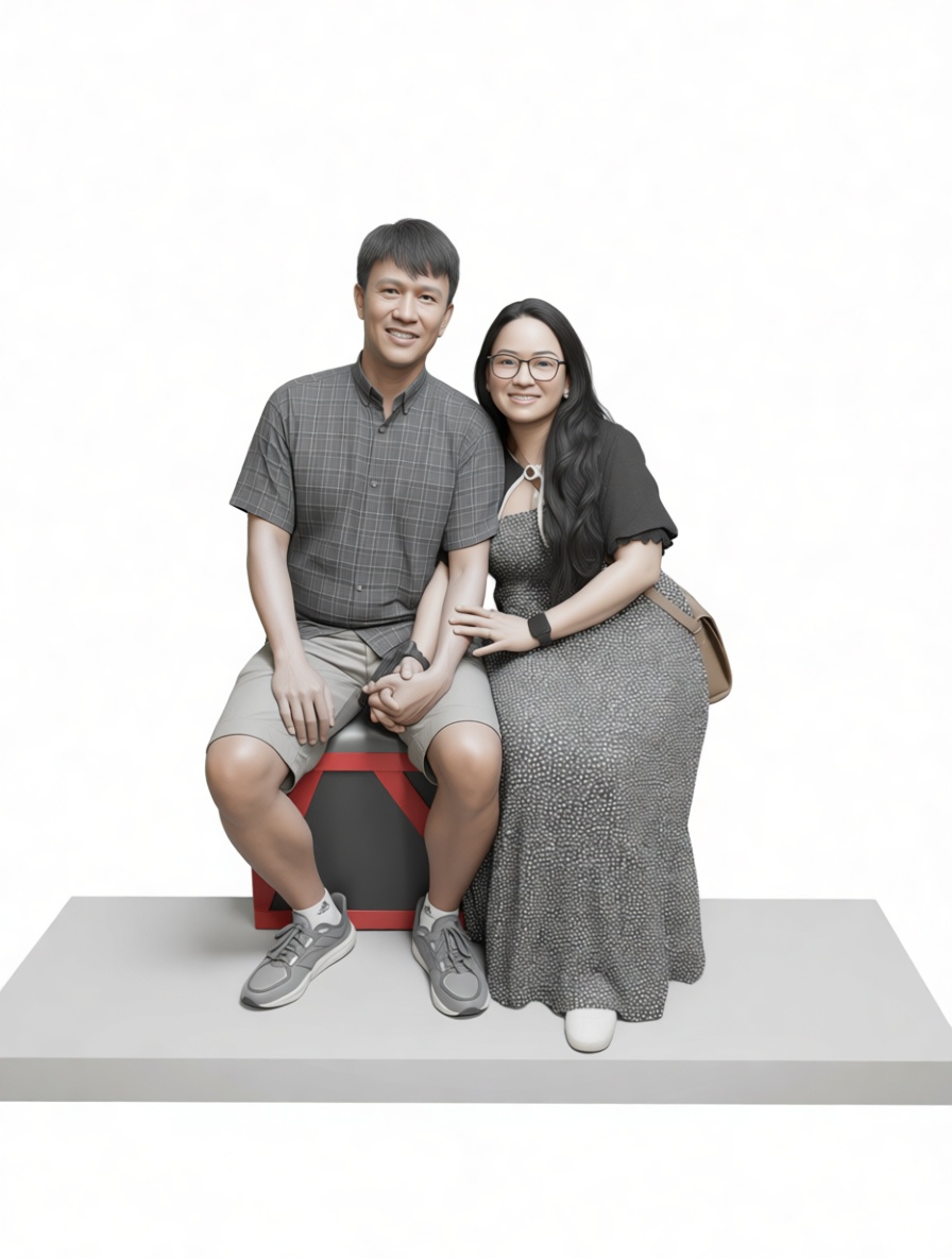 Couple Sitting Figurine free 3D printable STL