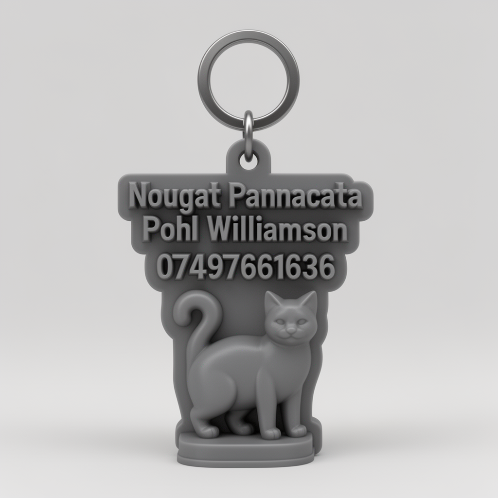 Custom Cat Keyring free 3D printable STL