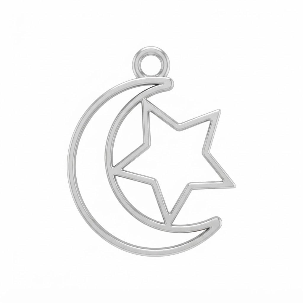 Moon and Star Pendant free 3D printable STL