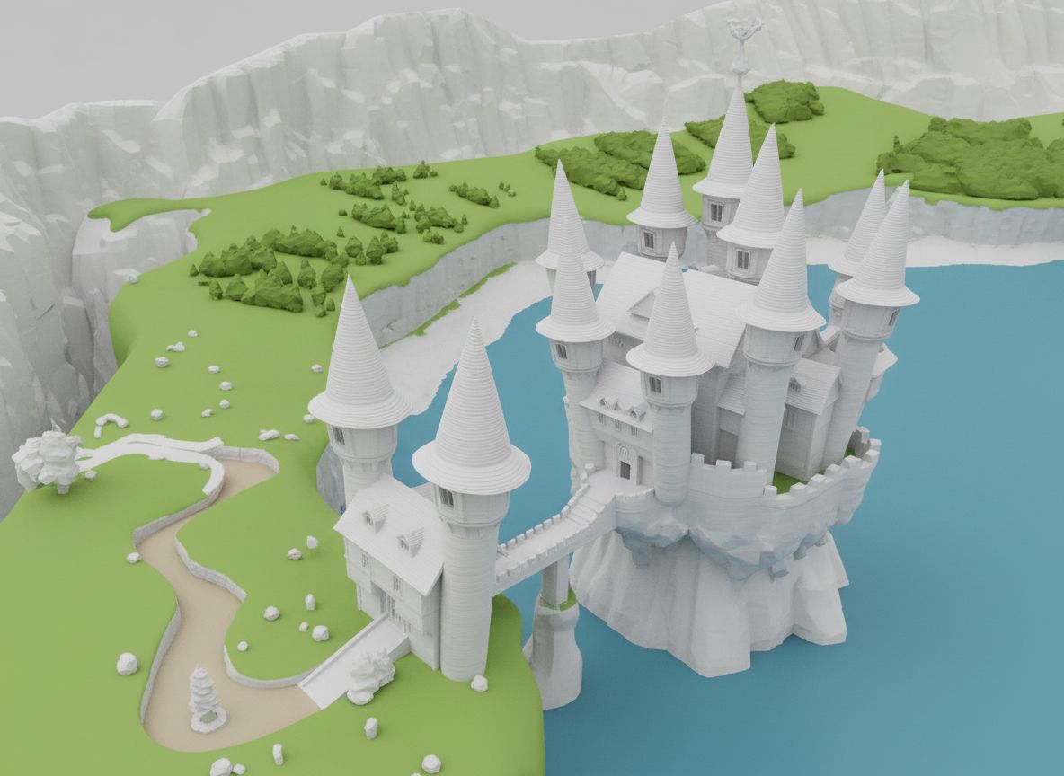 Fantasy Castle Model free 3D printable STL