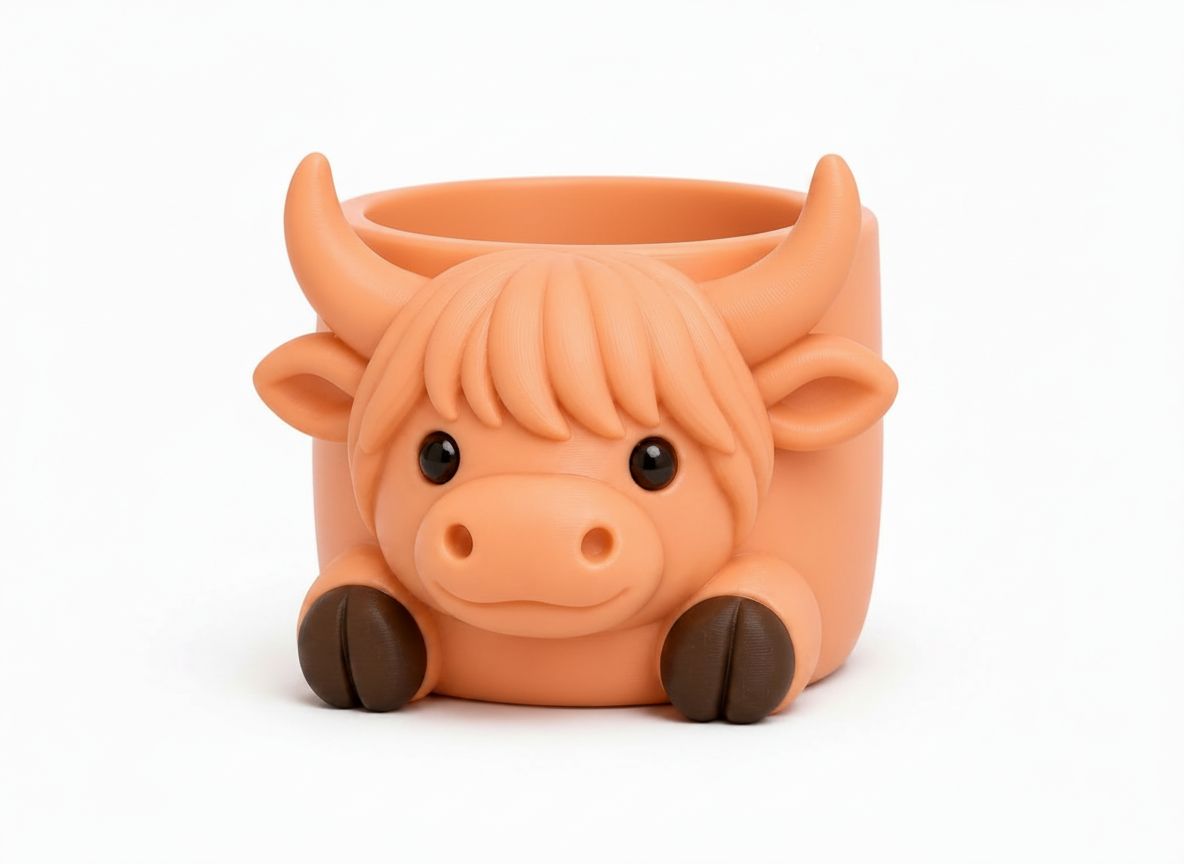 Highland Cow Planter free 3D printable STL