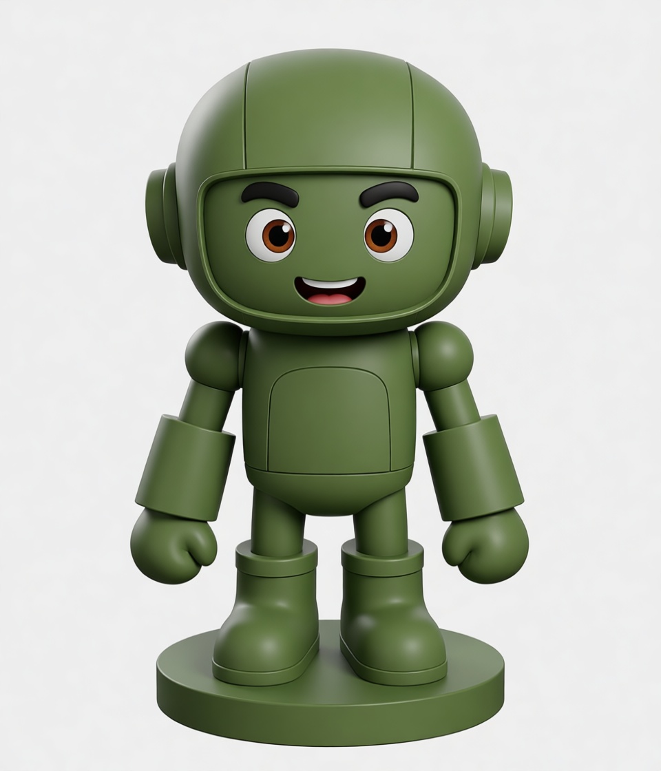 Green Robot Figurine free 3D printable STL