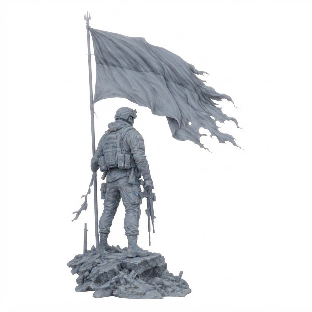 Modern Soldier Figurine free 3D printable STL
