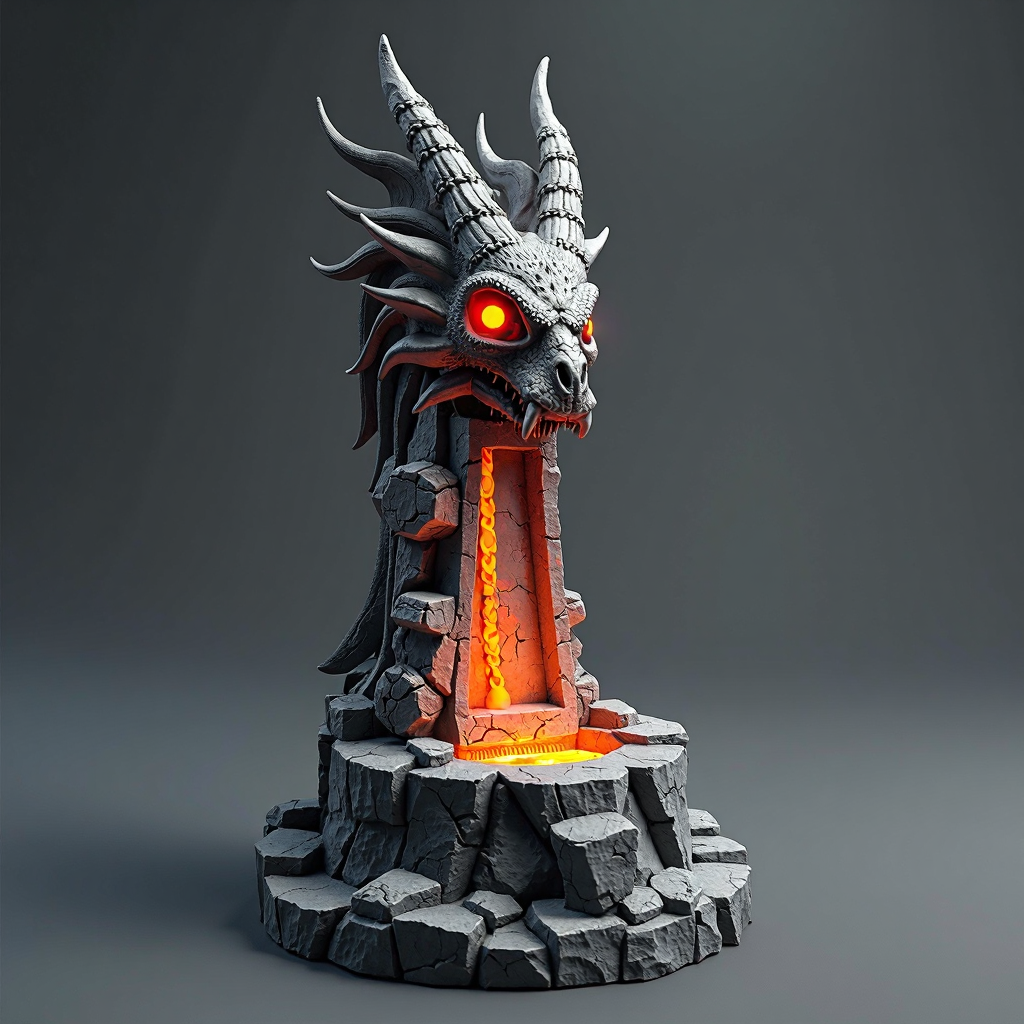 Dark Fantasy Dragon Skull Dice Tower free 3D printable STL