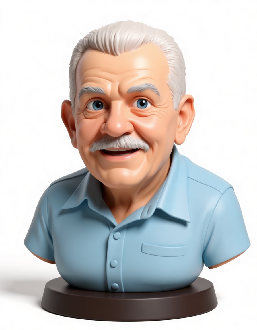 Happy Elderly Man Bust free 3D printable STL