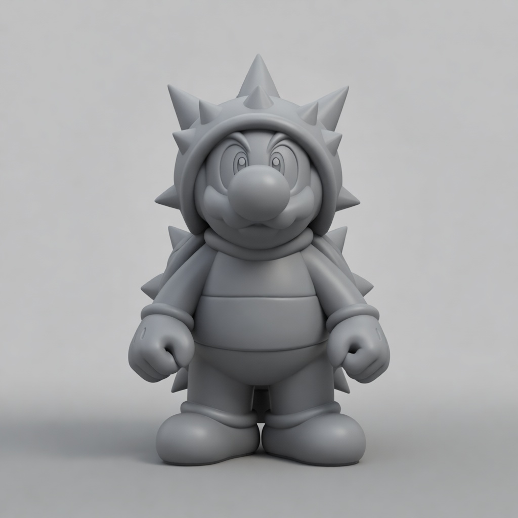 Spiny Mario Figurine free 3D printable STL