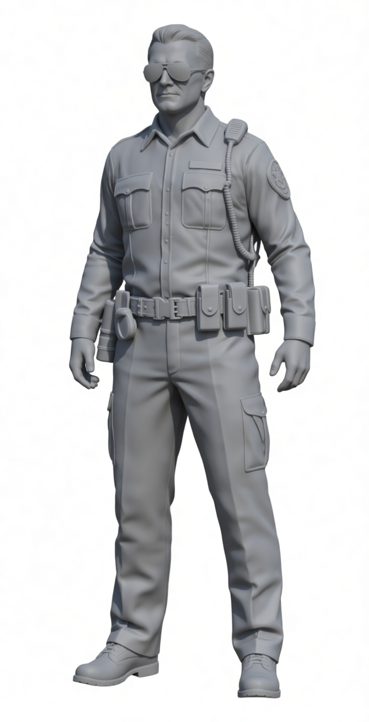 Police Officer Figurine free 3D printable STL