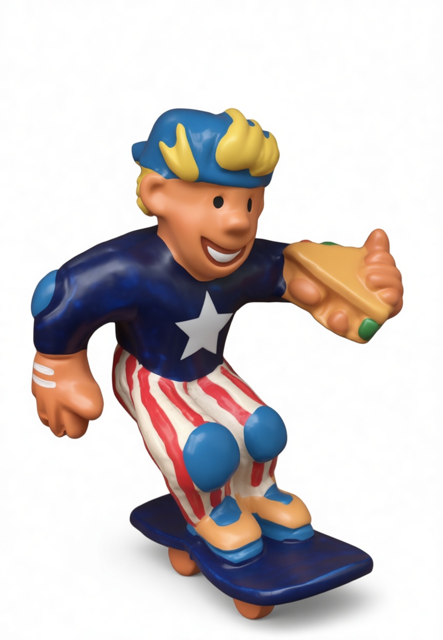 Skater Pizza Figurine free 3D printable STL