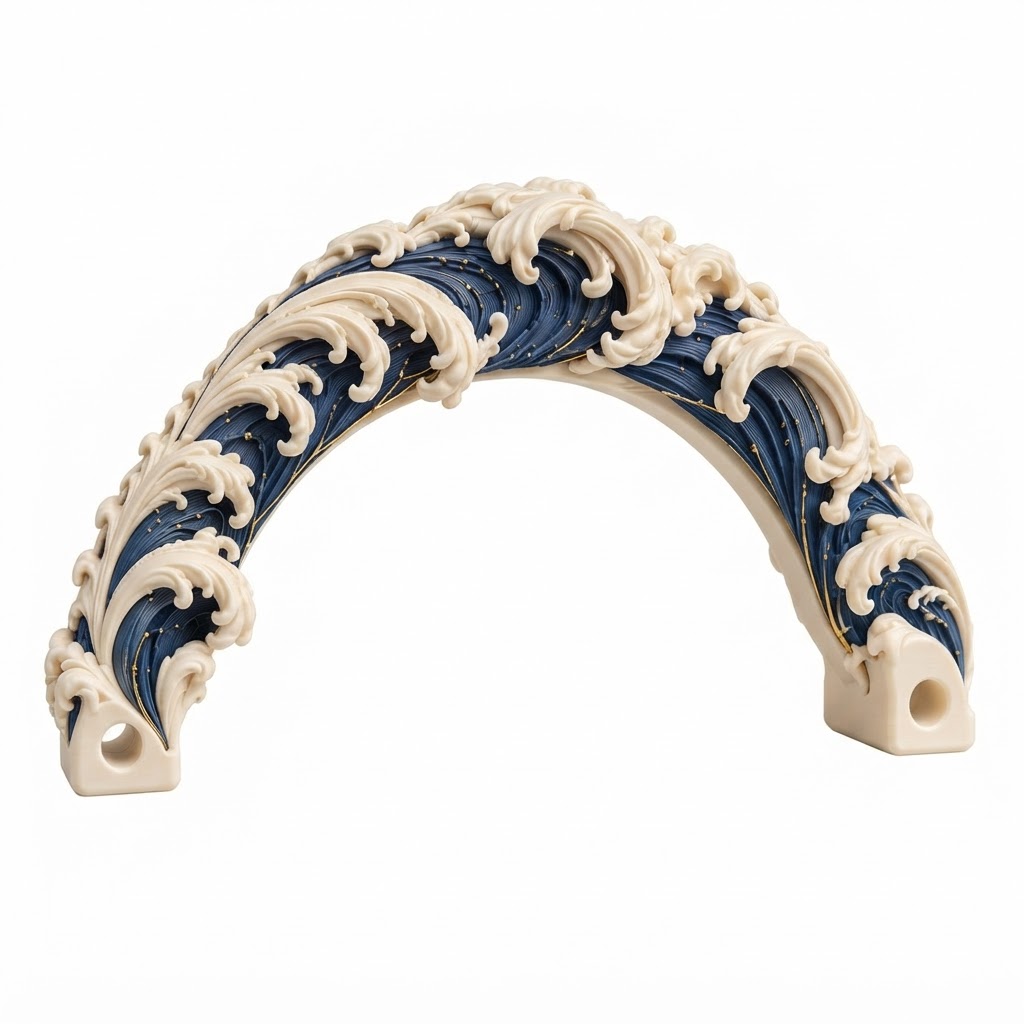 Wave Arch Handle free 3D printable STL