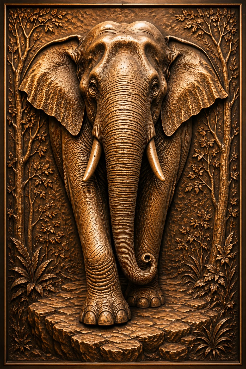 Elephant Relief Sculpture free 3D printable STL