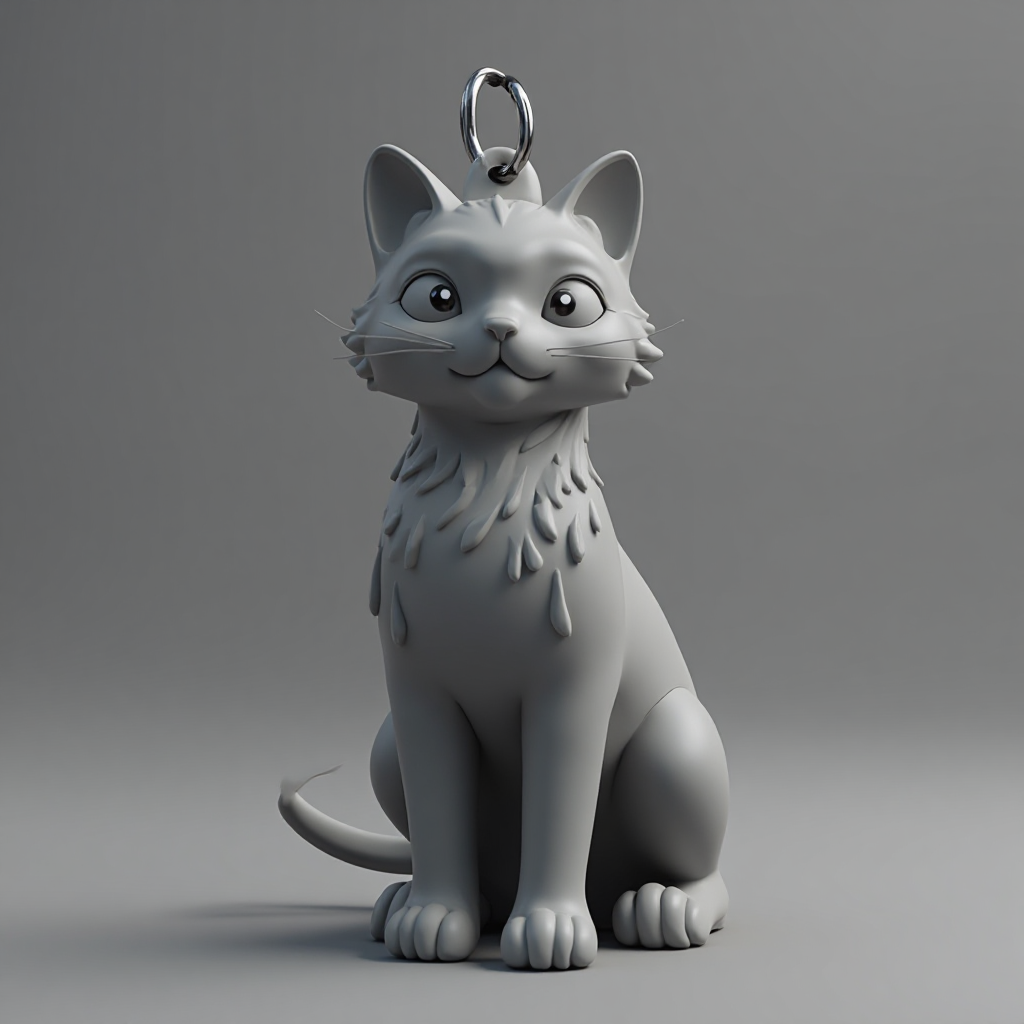 Black Cat Keychain free 3D printable STL