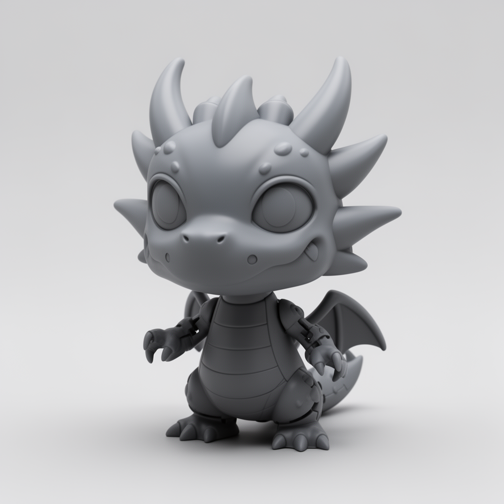 Chibi Dragon Figurine - Free 3D Printable STL File