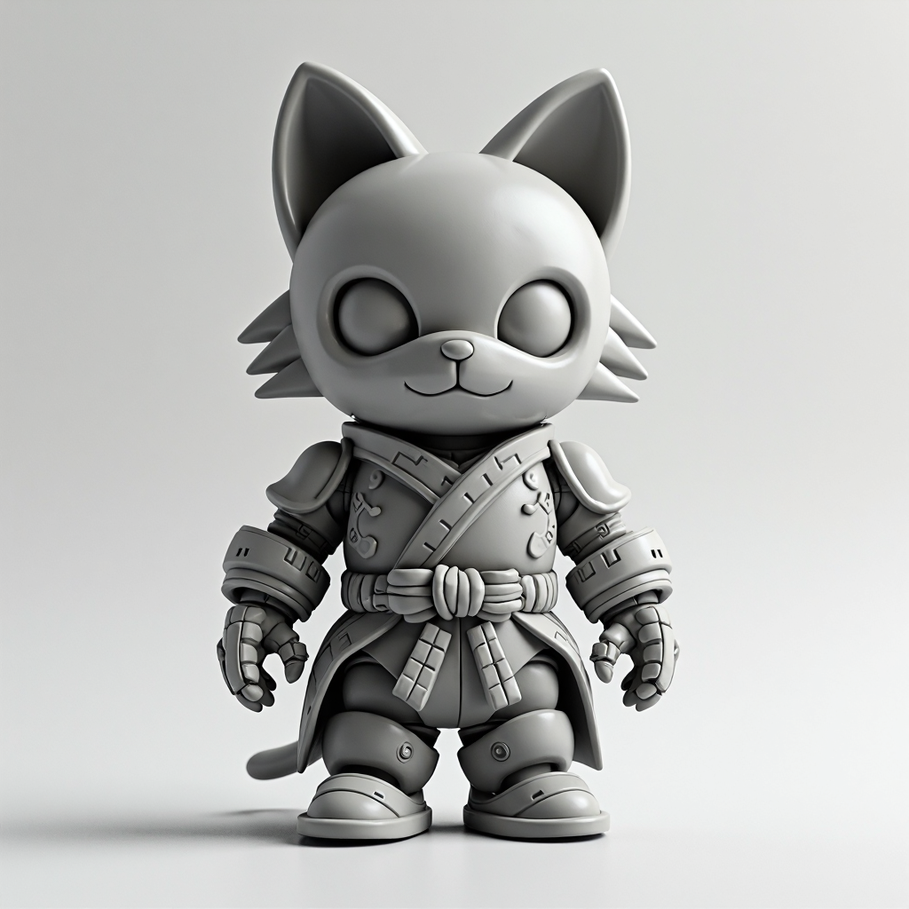 Robot Kitty Ninja Miniature free 3D printable STL
