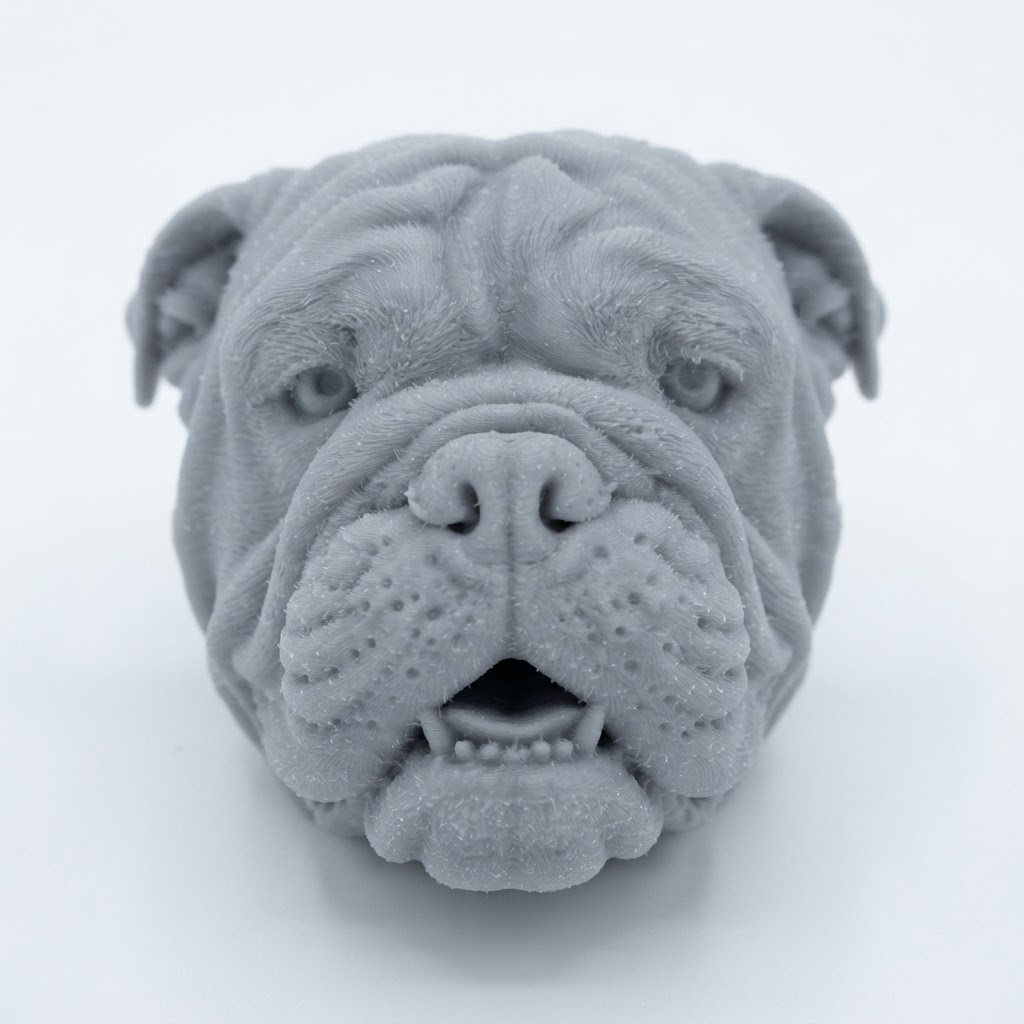 English Bulldog Head Bust free 3D printable STL