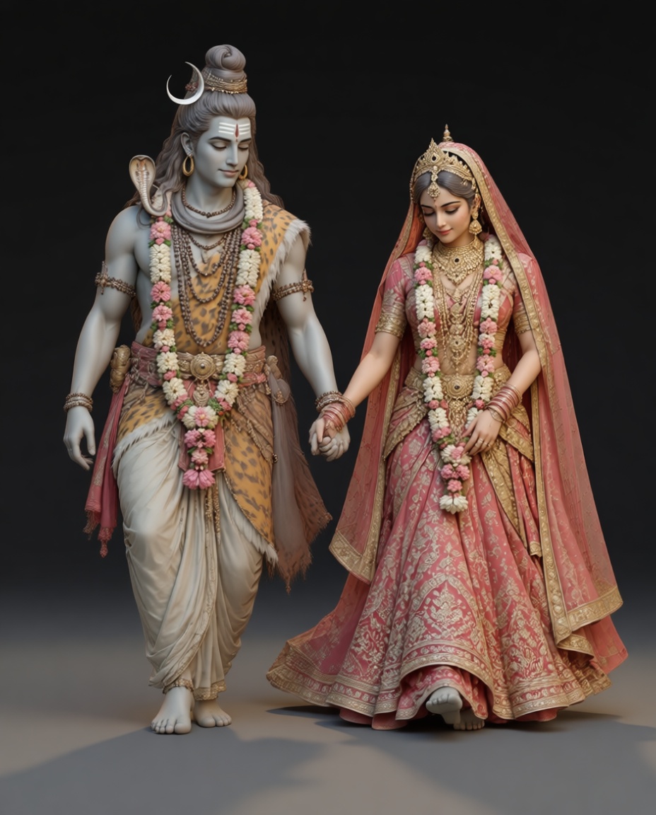 Shiva and Parvati Figurines - Free 3D Printable STL File