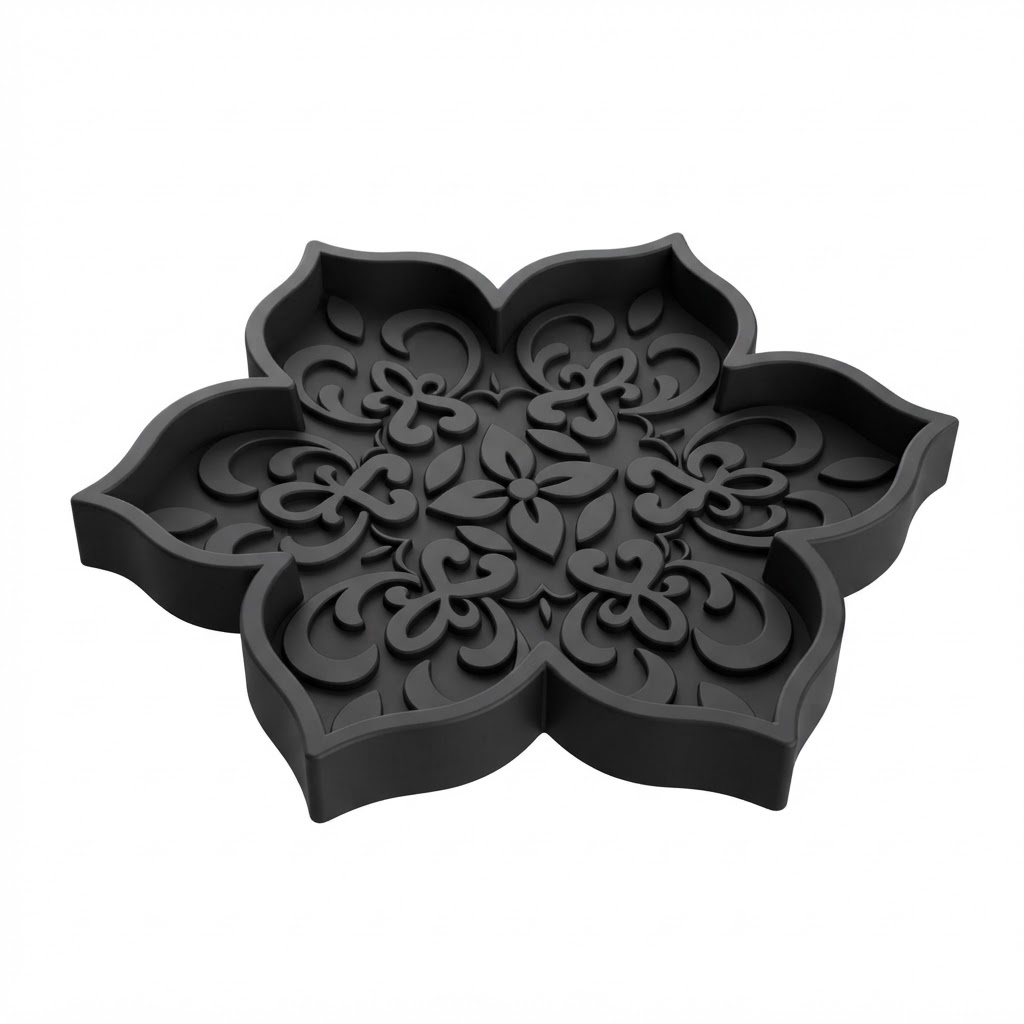 Floral Pattern Tray free 3D printable STL