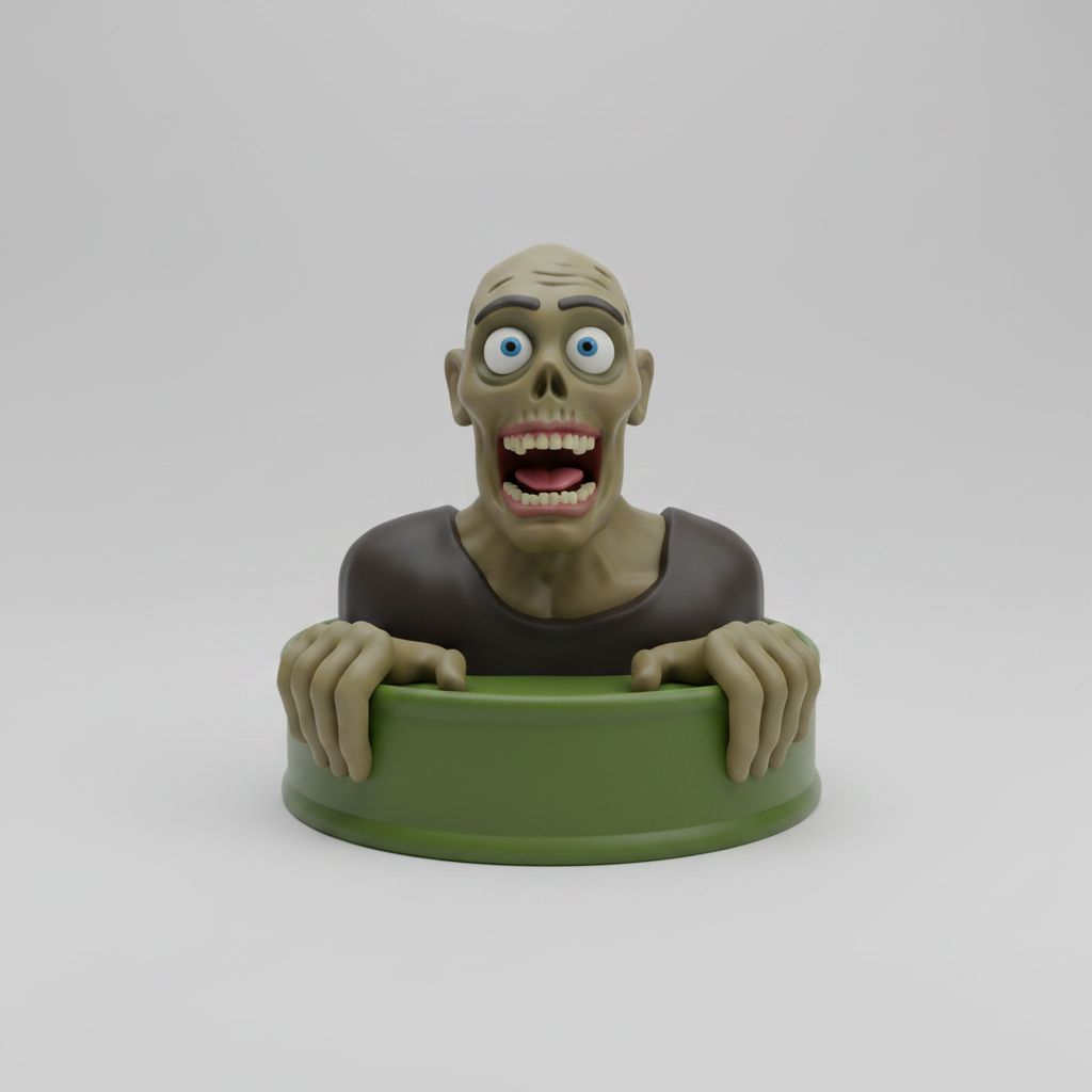 Cartoon Zombie Bust free 3D printable STL