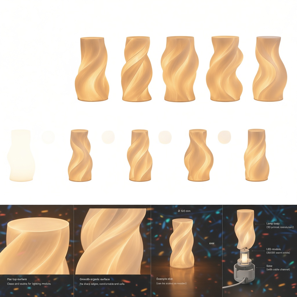 Twist Wave Lamp Model free 3D printable STL