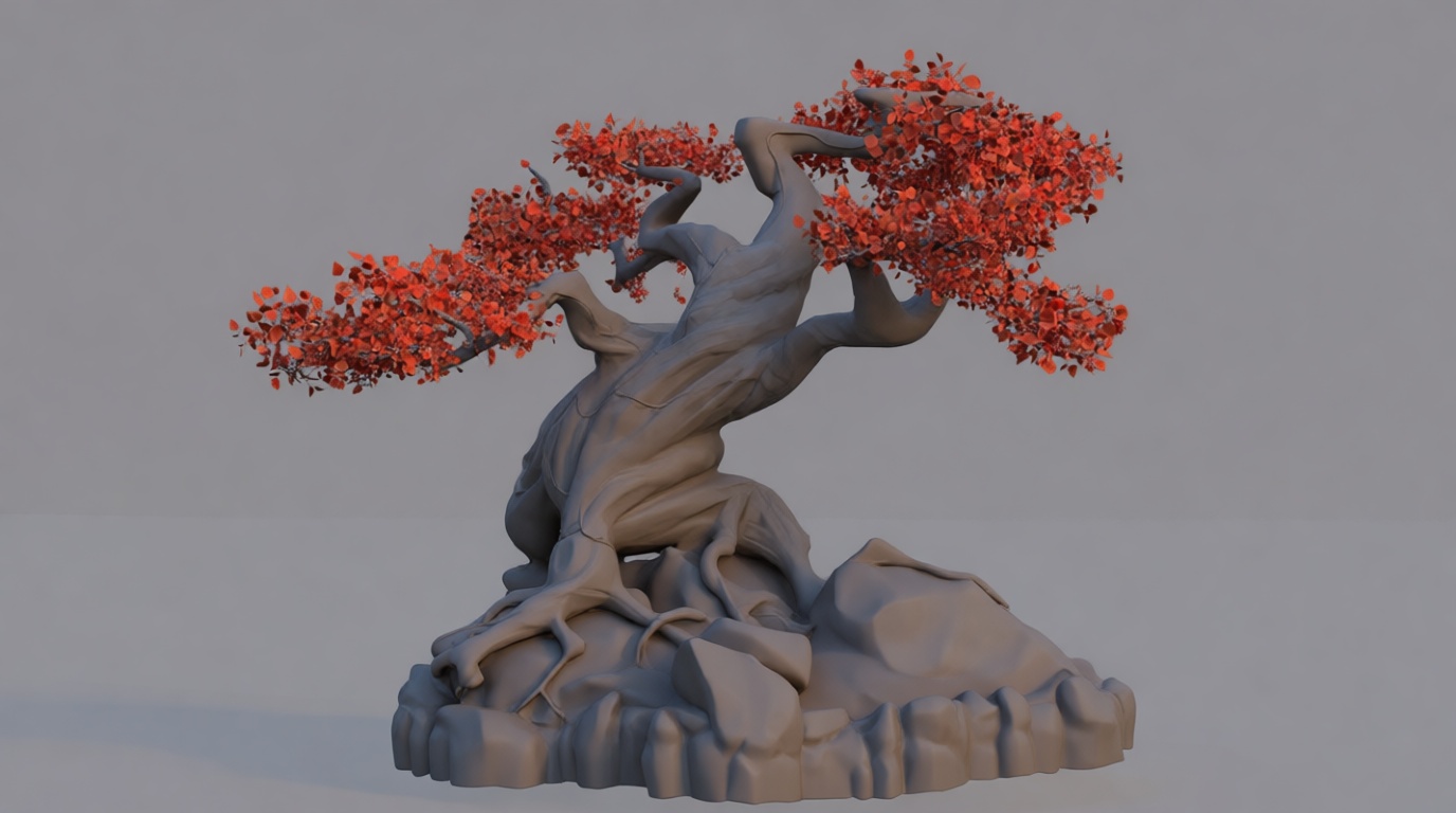 Bonsai Tree Sculpture free 3D printable STL