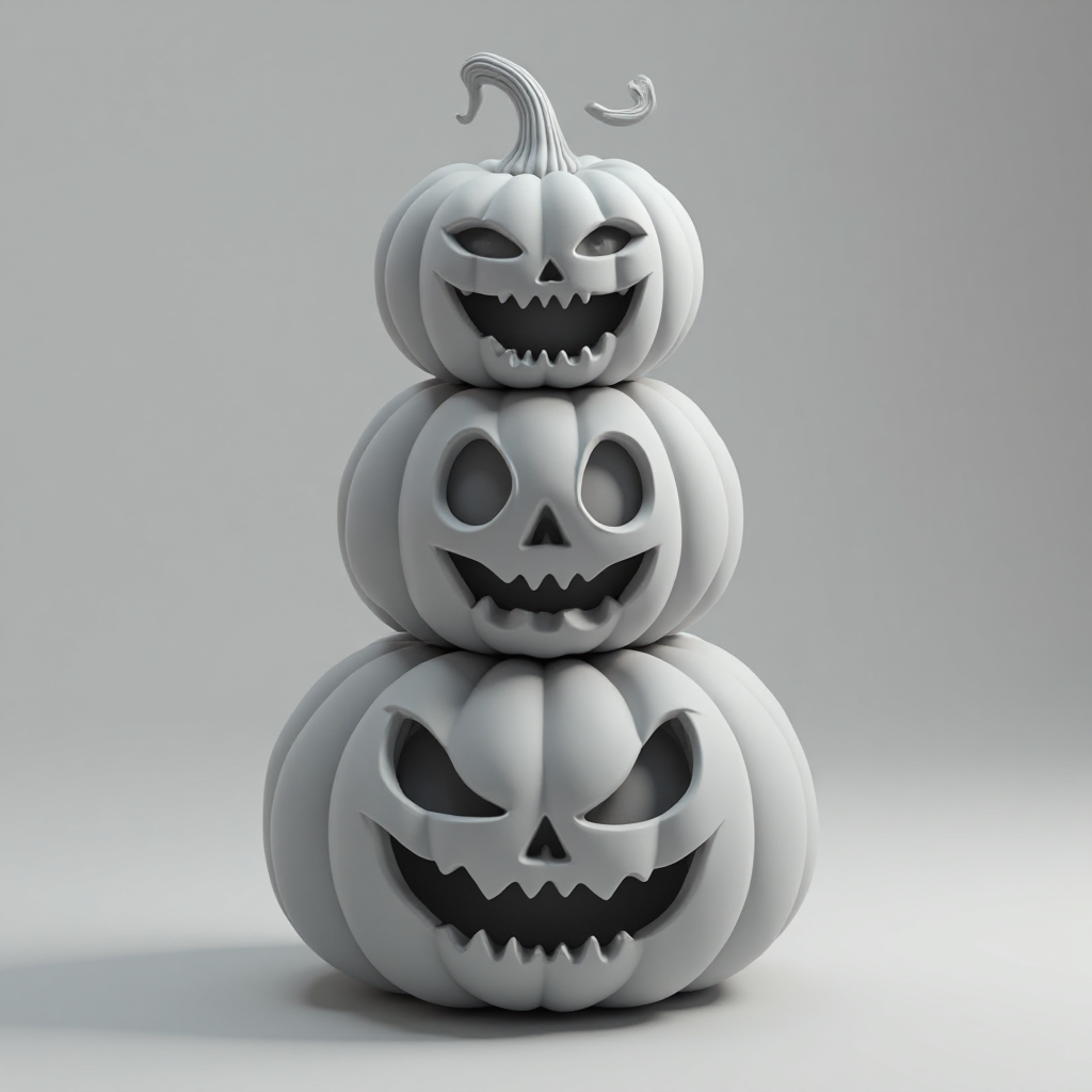 Stacked Halloween Pumpkins Figurine free 3D printable STL