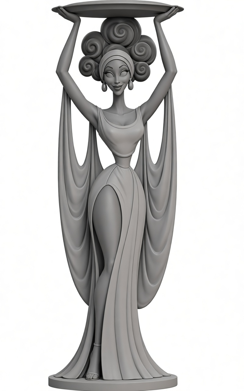 Stylized African Woman Figurine free 3D printable STL