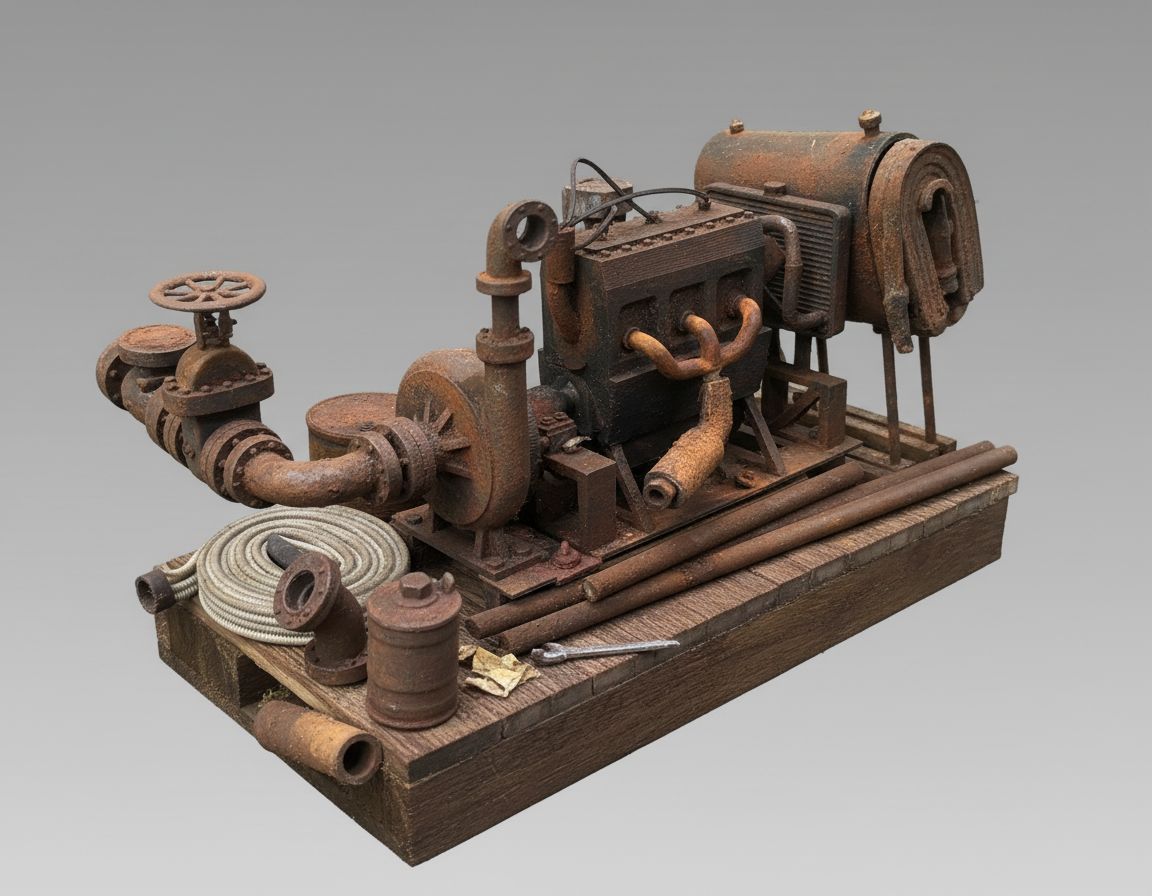 Rusty Industrial Pump free 3D printable STL