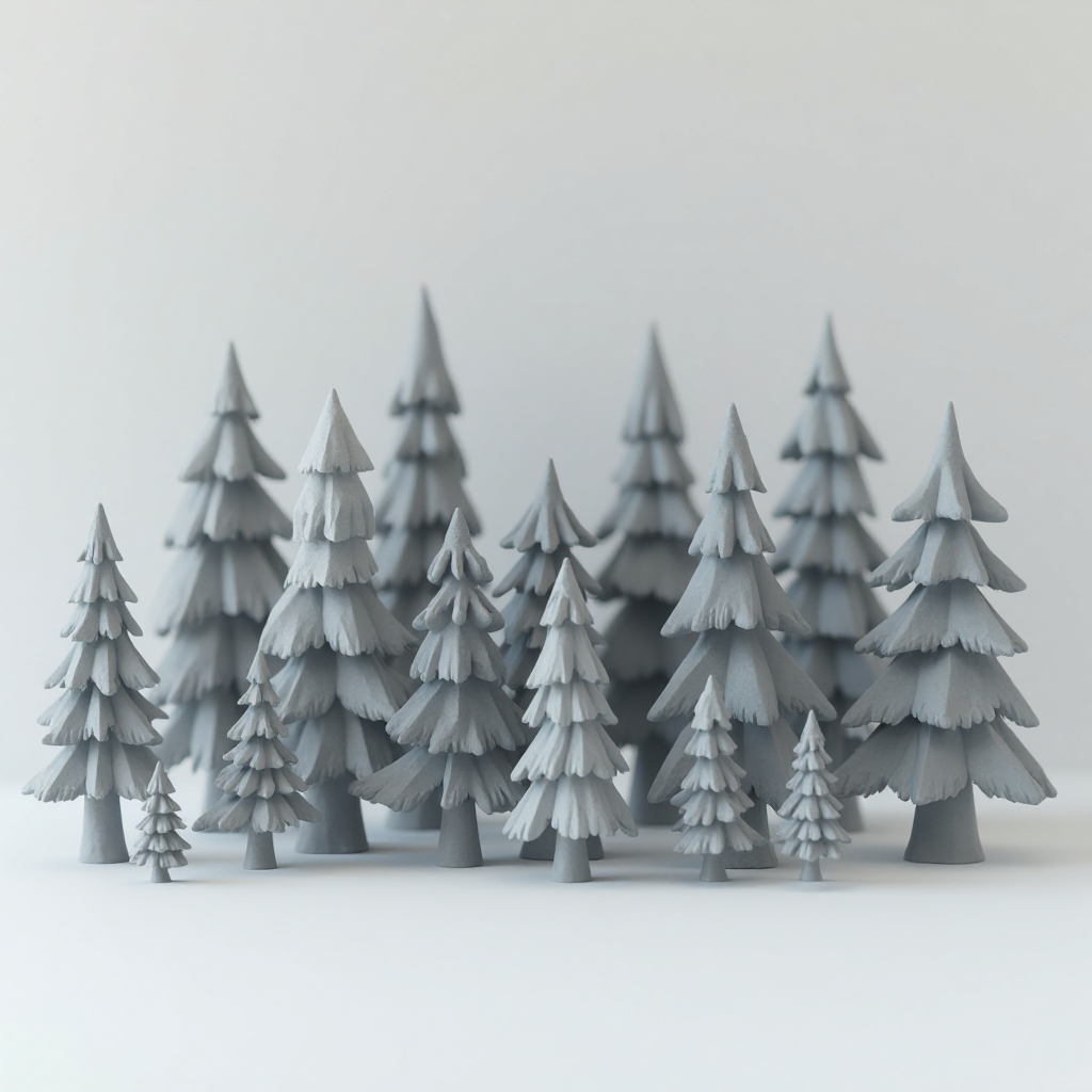 Pine Forest Perspective Model free 3D printable STL
