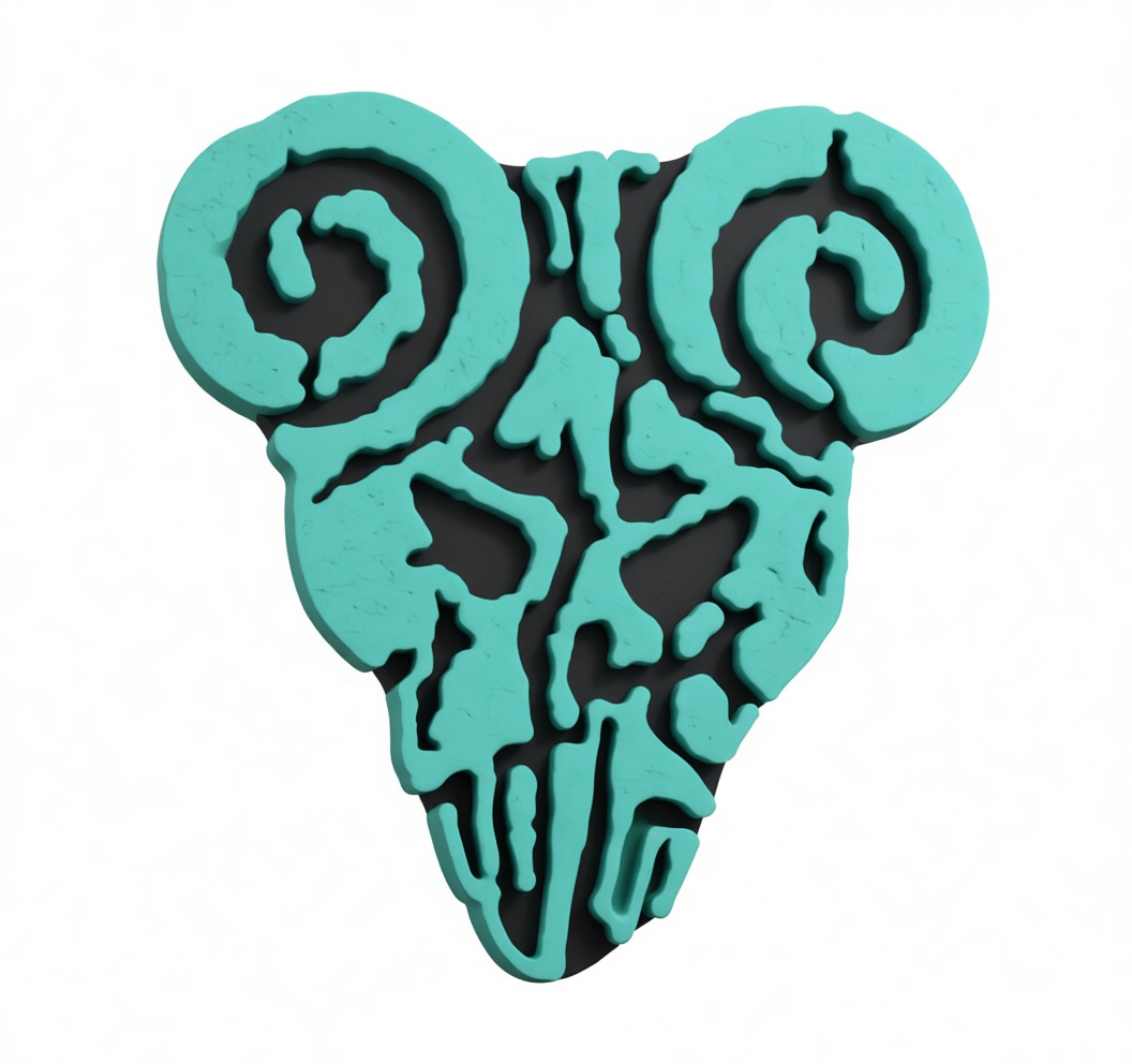 Rams Skull Decorative Relief free 3D printable STL