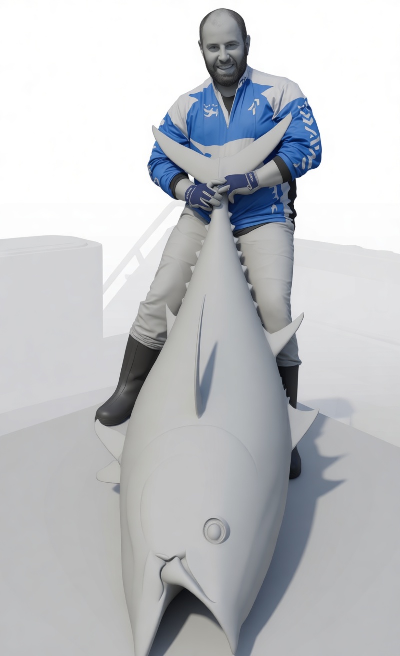Man with Tuna Figurine free 3D printable STL