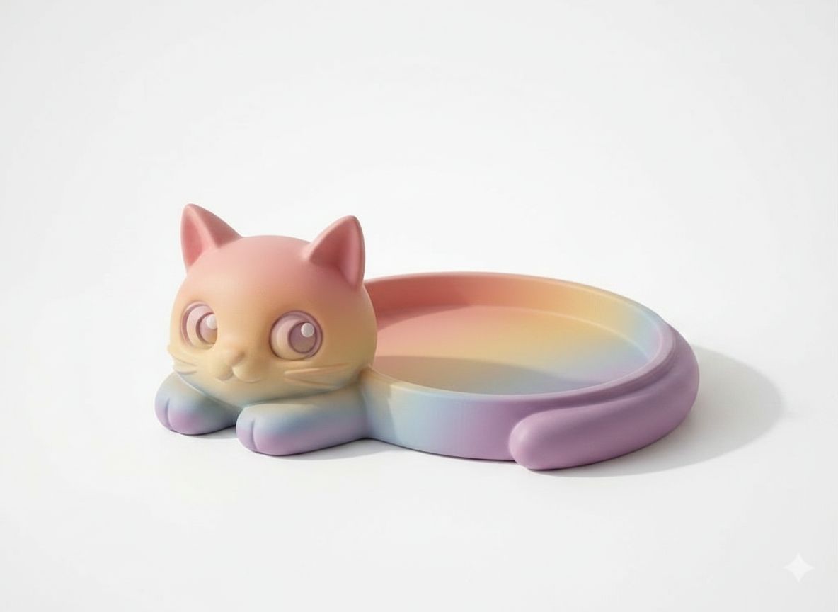 Rainbow Cat Tray free 3D printable STL