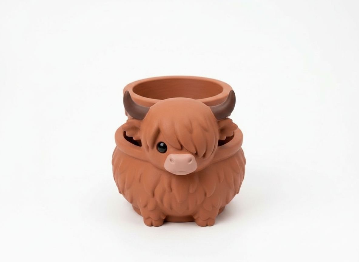 Highland Cow Planter free 3D printable STL