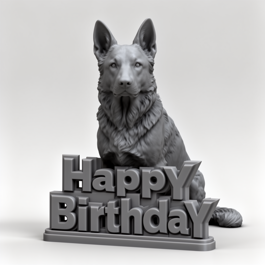 German Shepherd Birthday Sign free 3D printable STL