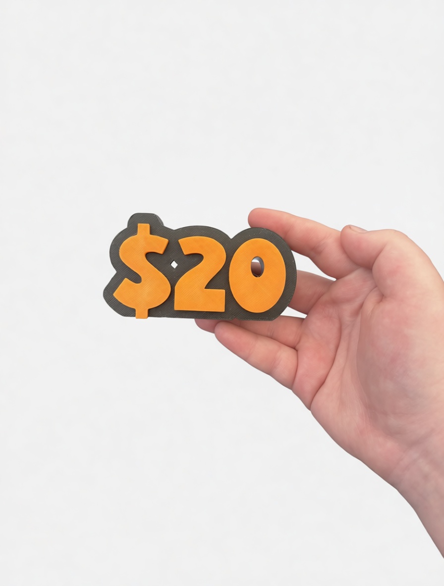 $20 Sign Figurine free 3D printable STL